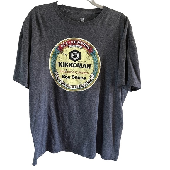 Kikkoman Soy Sauce Gray T Shirt Mens Adult size XL short sleeve graphic tee - Picture 1 of 9
